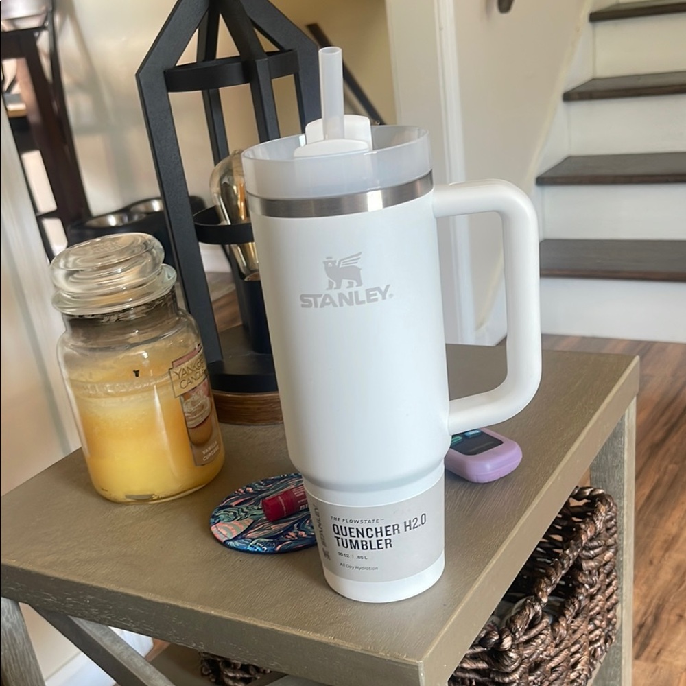 Stanley White and Silver Quencher Tumbler